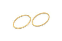 Altın Oval Charm, 16 Altın Kaplama Pirinç Oval Bağlantı Parçası (20x13mm) Bs 1667 Q0071