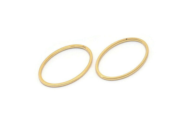 Altın Oval Charm, 16 Altın Kaplama Pirinç Oval Bağlantı Parçası (20x13mm) Bs 1667 Q0071