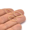 Altın Oval Charm, 16 Altın Kaplama Pirinç Oval Bağlantı Parçası (20x13mm) Bs 1667 Q0071