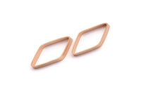 Cut Diamond Charm, 10 Rose Gold Plated Wide Cut Open Diamond Ring Charms (9x17x0.35x2mm) D0221 Q0093