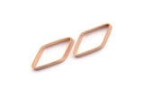 Cut Diamond Charm, 10 Rose Gold Plated Wide Cut Open Diamond Ring Charms (9x17x0.35x2mm) D0221 Q0093