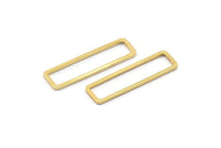 Gold Rectangle Connector, 12 Gold Plated Brass Open Rectangle Connectors (7x26x1mm) D0166 Q0097