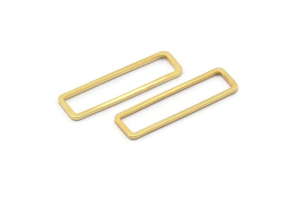 Gold Rectangle Connector, 12 Gold Plated Brass Open Rectangle Connectors (7x26x1mm) D0166 Q0097
