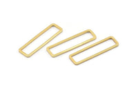 Gold Rectangle Connector, 12 Gold Plated Brass Open Rectangle Connectors (7x26x1mm) D0166 Q0097