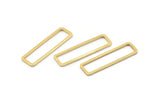 Gold Rectangle Connector, 12 Gold Plated Brass Open Rectangle Connectors (7x26x1mm) D0166 Q0097