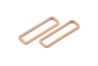 Rose Gold Rectangle Connector, 12 Rose Gold Plated Brass Open Rectangle Connectors (7x26x1mm) D0166 Q0097