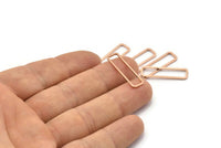 Rose Gold Rectangle Connector, 12 Rose Gold Plated Brass Open Rectangle Connectors (7x26x1mm) D0166 Q0097