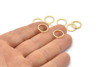 Gold Circle Rings, 12 Gold Plated Brass Round Rings, Charms (12mm) b0119 Q0035