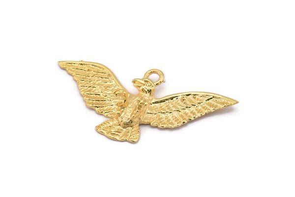 Altın Kartal Kolye, 1 Altın Kaplama Pirinç Kartal Tılsımı, Kartal Kolye Uçları (40x20 mm) N0411 Q0110