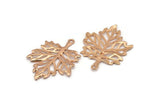Rose Gold Sycamore Pendant, Rose Gold Plated Brass Leaf Charm (44x33mm) N0428 Q0113