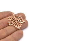 Rose Gold Sycamore Pendant, Rose Gold Plated Brass Leaf Charm (44x33mm) N0428 Q0113