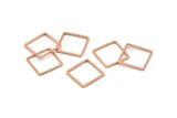 Square Wire Finding, 12 Rose Gold Plated Brass Square Connectors (14mm) Bs-1118 Q0098