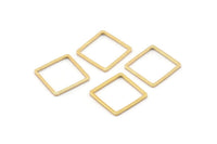 Square Wire Finding, 12 Gold Plated Brass Square Connectors (14mm) Bs-1118 Q0098