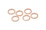 Rose Gold Circle Ring, 12 Rose Gold Plated Brass Round Rings, Charms (10mm) B0118 Q0032