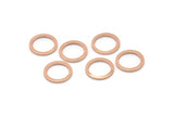 Rose Gold Circle Ring, 12 Rose Gold Plated Brass Round Rings, Charms (10mm) B0118 Q0032