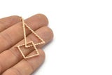 Rose Gold Triangle Charm, Rose Gold Plated Brass Triangle Ring, Charms (38x23x18x18mm) N0262 Q0114