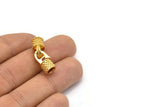 Deri Kanca Başlıkları, 2 Altın Kaplama Pirinç Deri Kordon Ucu, 5 mm Deri Kordon İçin Kanca Uçları (17x14x8 mm) N0311