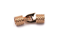 Leather Hook Caps, 2 Rose Gold Plated Brass Leather Cord Ends, Hook Ends for 5mm Leather Cord (17x14x8mm) N0311