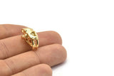 Sabre Tooth Cat, Gold Plated Brass Sabre Tooth Cat Skull Pendant, (21x11x12mm) N0485 Q0137