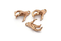 Dragon Claw Pendant, 4 Rose Gold Plated Brass Dragon Claw Charms, Necklace Pendants (16x12mm) N0367 Q0141