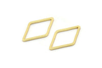 Gold Diamond Charm, 25 Gold Plated Brass Open Diamond Ring Charms (23x13.5x1mm) D0028 Q0147
