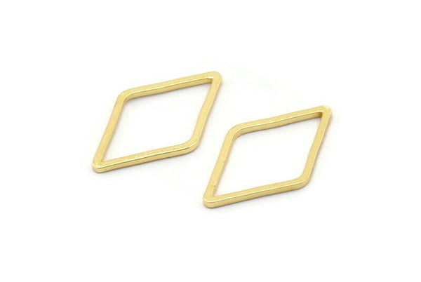 Altın Pırlanta Charm, 25 Altın Kaplama Pirinç Açık Pırlanta Yüzük Charm (23x13,5x1mm) D0028 Q0147