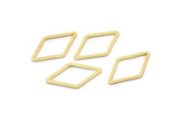 Gold Diamond Charm, 25 Gold Plated Brass Open Diamond Ring Charms (23x13.5x1mm) D0028 Q0147
