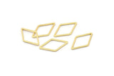 Gold Diamond Charm, 25 Gold Plated Brass Open Diamond Ring Charms (23x13.5x1mm) D0028 Q0147