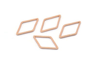 Gül Altın Pırlanta Tılsım, 25 Gül Altın Kaplama Pirinç Açık Pırlanta Yüzük Tılsımı (23x13,5x1mm) D0028 Q0147