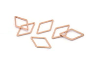 Gül Altın Pırlanta Tılsım, 25 Gül Altın Kaplama Pirinç Açık Pırlanta Yüzük Tılsımı (23x13,5x1mm) D0028 Q0147