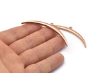 Rose Gold Moon Charm, 1 Rose Gold Plated Brass Textured Wide Crescent Moon Necklace Pendants, Charms (63x4.5x2.8mm) N0525 Q0146