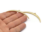 Altın Ay Tılsımı, 1 Altın Kaplama Pirinç Dokulu Geniş Hilal Ay Kolye Ucu, Tılsımlar (63x4,5x2,8 mm) N0525 Q0146