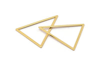 Gold Blank Triangles, 2 Gold Plated Brass Triangles (39x39x31mm) BS-1308 Q0140
