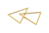 Gold Blank Triangles, 2 Gold Plated Brass Triangles (39x39x31mm) BS-1308 Q0140