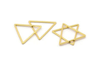 Gold Triangle Charm, 10 Gold Plated Brass Open Triangle Rings, Charms (24x1mm) Bs 1027 Q0164