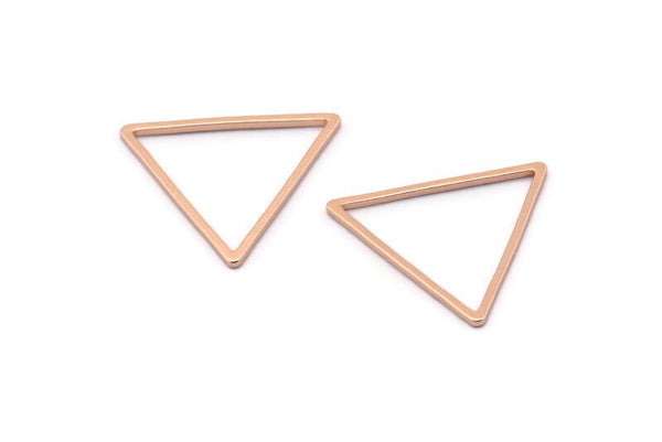 Rose Gold Triangle, 10 Rose Gold Plated Open Triangle Rings, Charms (24x1mm) Bs 1027 Q0164