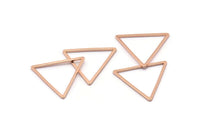 Rose Gold Triangle, 10 Rose Gold Plated Open Triangle Rings, Charms (24x1mm) Bs 1027 Q0164
