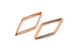 Rose Gold Diamond Charm, 12 Rose Gold Brass Wide Cut Open Diamond Rings, Charms (14x30x2x0.80mm) D0194 Q0144