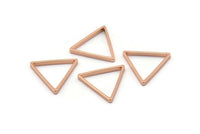 Rose Gold Triangle Charm, 8 Rose Gold Plated Brass Triangle Rings, Charms (20x0.8x2mm) BS 1198 Q0159