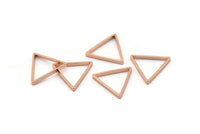 Rose Gold Triangle Charm, 8 Rose Gold Plated Brass Triangle Rings, Charms (20x0.8x2mm) BS 1198 Q0159
