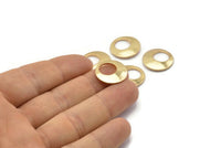 Gold Ear Hoops, 3 Gold Plated Brass Earring Hoops, Geometric Pendants, Charms, Earring Findings (18x2.2mm) Bs 1290 Q0158