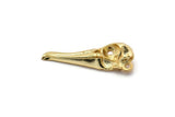 Bird Skull Charm, 1 Gold Plated Brass Bird Skull Necklace Pendants (32x11x10mm) N0487 Q0156