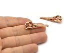 Bird Skull Charm, 1 Rose Gold Plated Brass Bird Skull Necklace Pendants white 1 Loop (34x10x9mm) N0487 Q0156