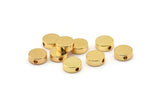 Gold Spacer Bead , 8 Gold Plated Brass Spacer Beads, Spacer Connectors, Round Beads (8x2.7mm) D0128 Q0153