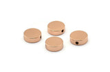 Rose Gold Spacer Bead , 8 Rose Gold Plated Brass Spacer Beads, Spacer Connectors, Round Beads (8x3mm) D0128 Q0153