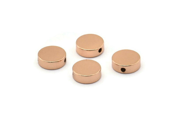 Rose Gold Spacer Bead , 8 Rose Gold Plated Brass Spacer Beads, Spacer Connectors, Round Beads (8x3mm) D0128 Q0153