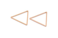 Rose Gold Triangle Ring, 8 Rose Gold Plated Brass Open Triangle Rings, Charms (27x1mm) BS 1028 Q0133