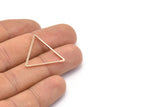 Rose Gold Triangle Ring, 8 Rose Gold Plated Brass Open Triangle Rings, Charms (27x1mm) BS 1028 Q0133