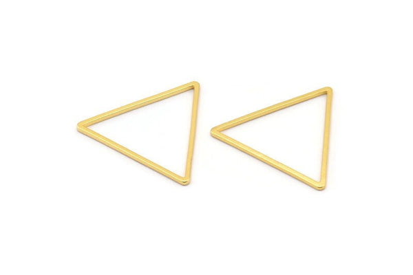 Gold Triangle Ring, 8 Gold Plated Brass Open Triangle Rings, Charms (27x1mm) BS 1028 Q0133