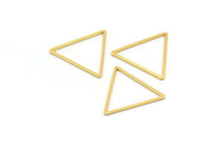 Gold Triangle Ring, 8 Gold Plated Brass Open Triangle Rings, Charms (27x1mm) BS 1028 Q0133
